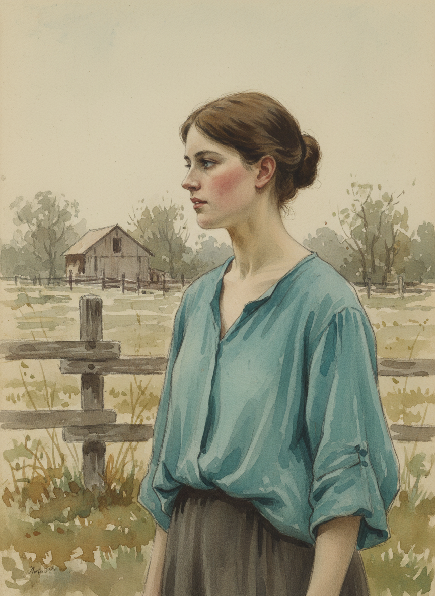 The neckline was only an inch below her collarbone, but it was loose-fitting, and I imagined that if she bent it would give a full view.