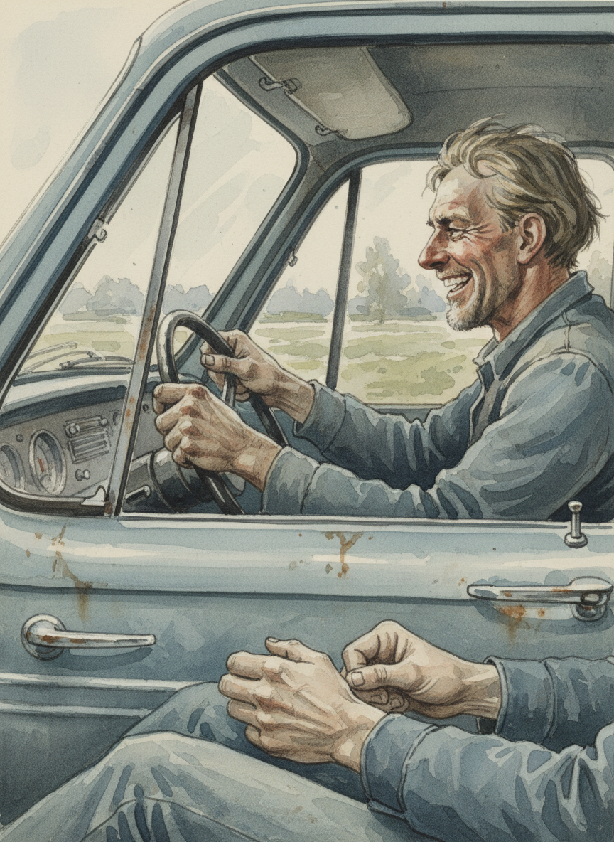 He drove all twelve miles like that, cackling as if it were a game, as if we were both in on it, as if my teeth weren’t clattering.