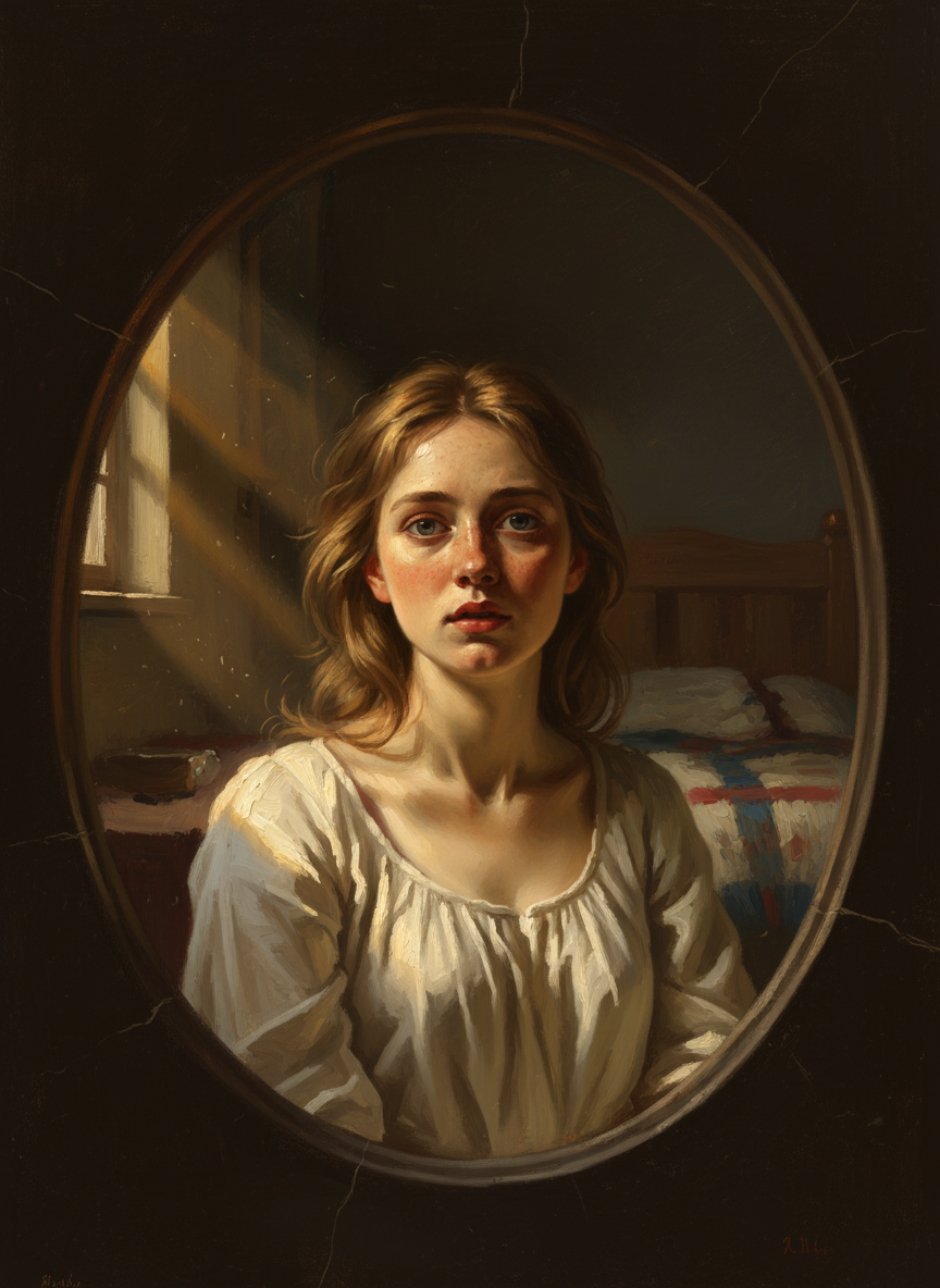 It was morning, early; amber sunlight poured in through my bedroom window.