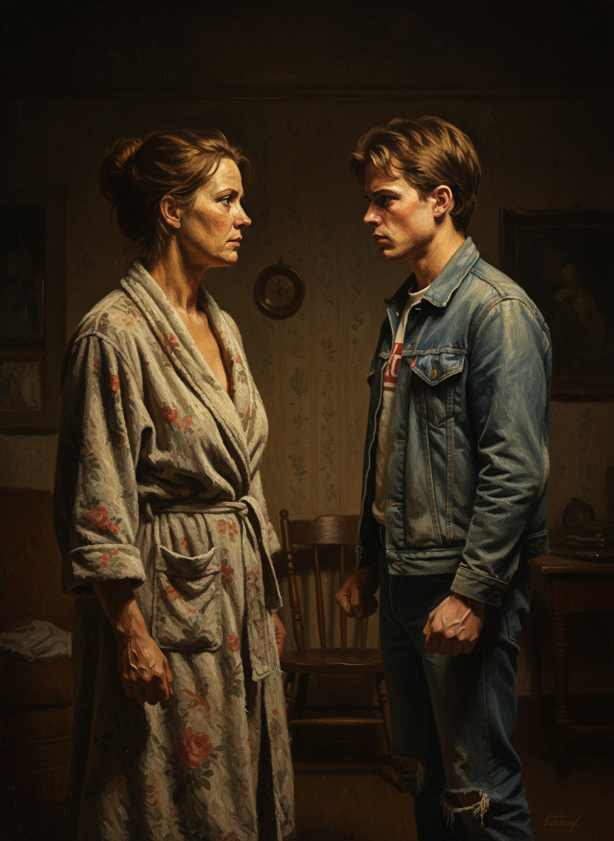 When I opened my eyes, Mother and Shawn were facing each other, Mother wearing only a tattered bathrobe.