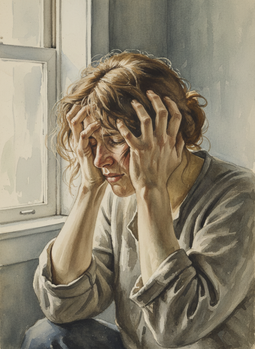 Mother was sobbing, clawing at her hair.