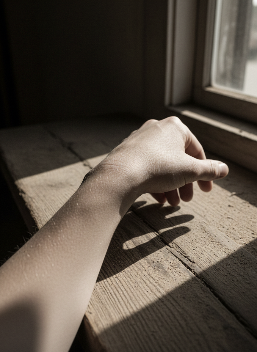 The air poured from my lungs as I tried to bend deeper, to give my wristbone every possible inch of relief.