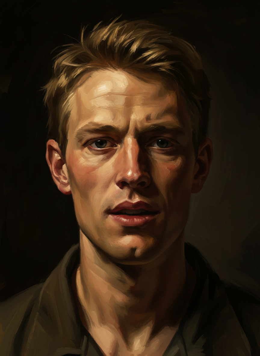 His face was taut, his breath shallow, but his expression held no hint of surprise.