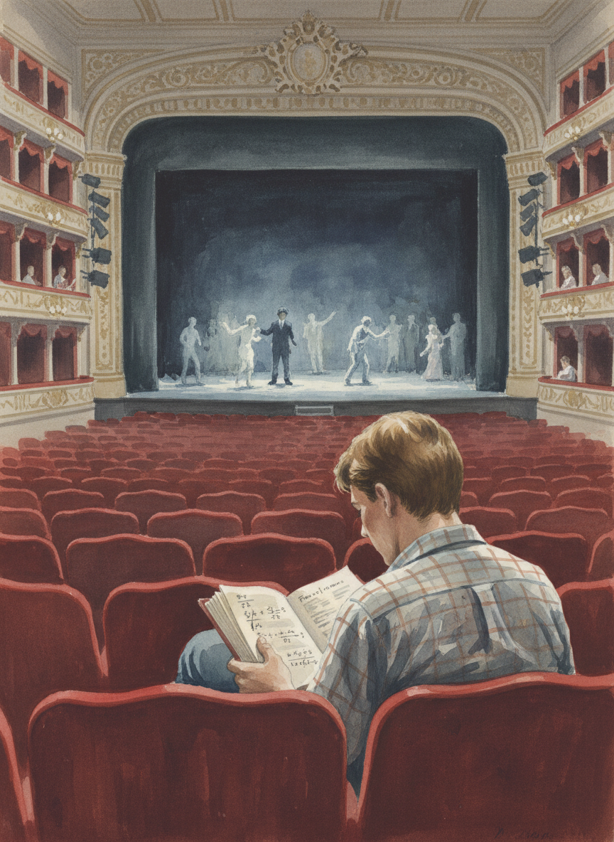 Every night for a month I sat in the opera house, in a chair of red velvet, and practiced the most basic operations—how to multiply fractions, how to use a reciprocal, how to add and multiply and divide with decimals—while on the stage, characters recited their lines.
