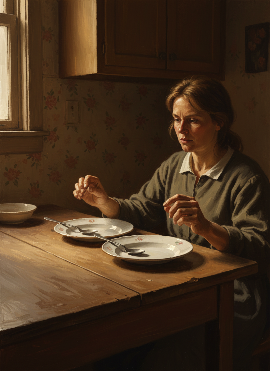 We ate them in silence, our spoons clicking loudly against Grandma’s porcelain plates.