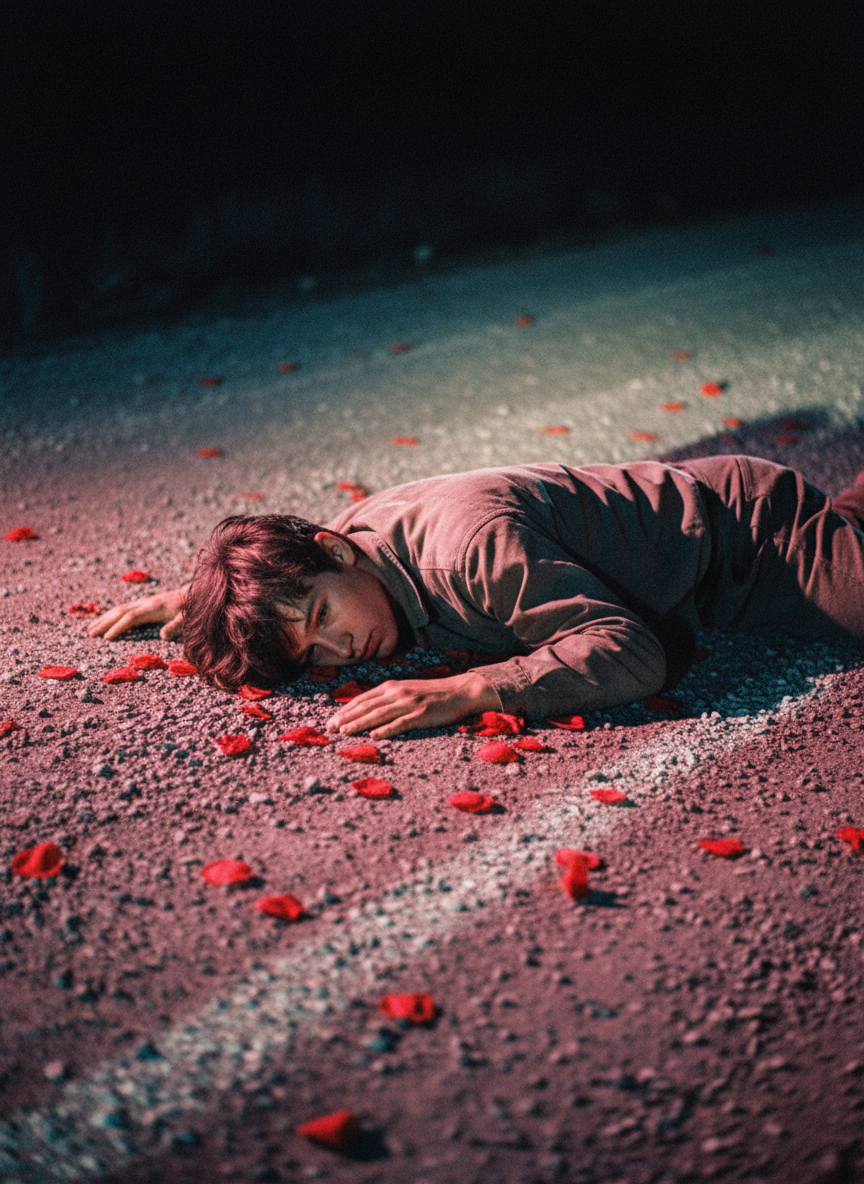 Shawn was facedown on the gravel, lying in a pool of blood that looked pink in the glare from the headlights.