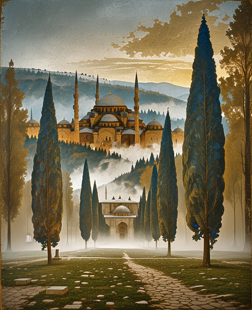 The smell of offal coming from these places had wafted over the valley, which extended to the vaguely discernible domes of the Eyüp Mosque and its cypress-lined cemetery.