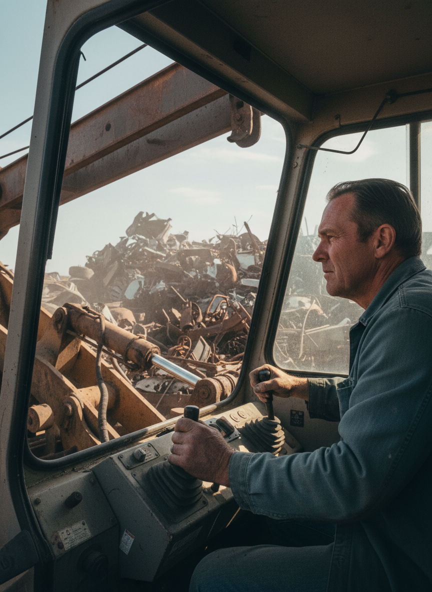 Over the roar of the engine, I told him I’d found a job but that I would drive the crane in the afternoons, until he could hire someone.