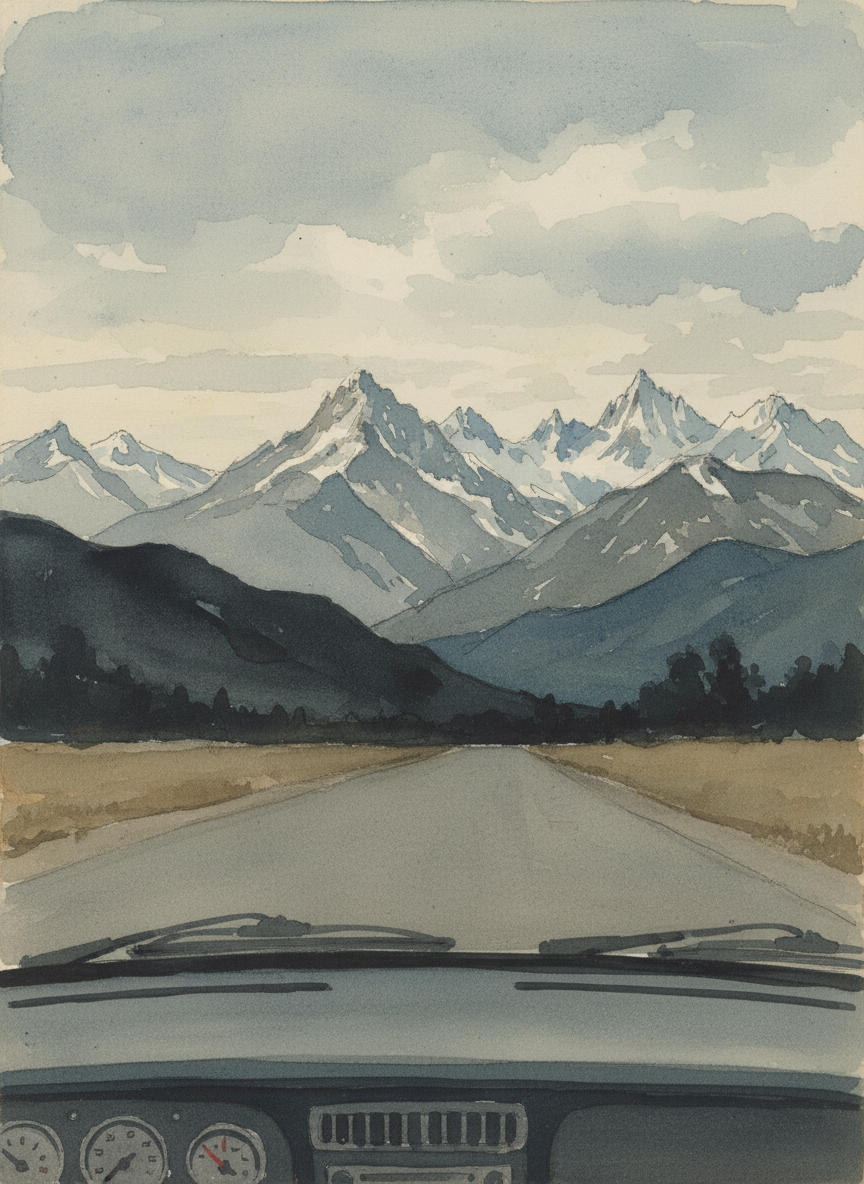 As we sped down the interstate I watched the landscape splinter and barb, the rolling black summits of the Bear River Mountains giving way to the razor-edged Rockies.