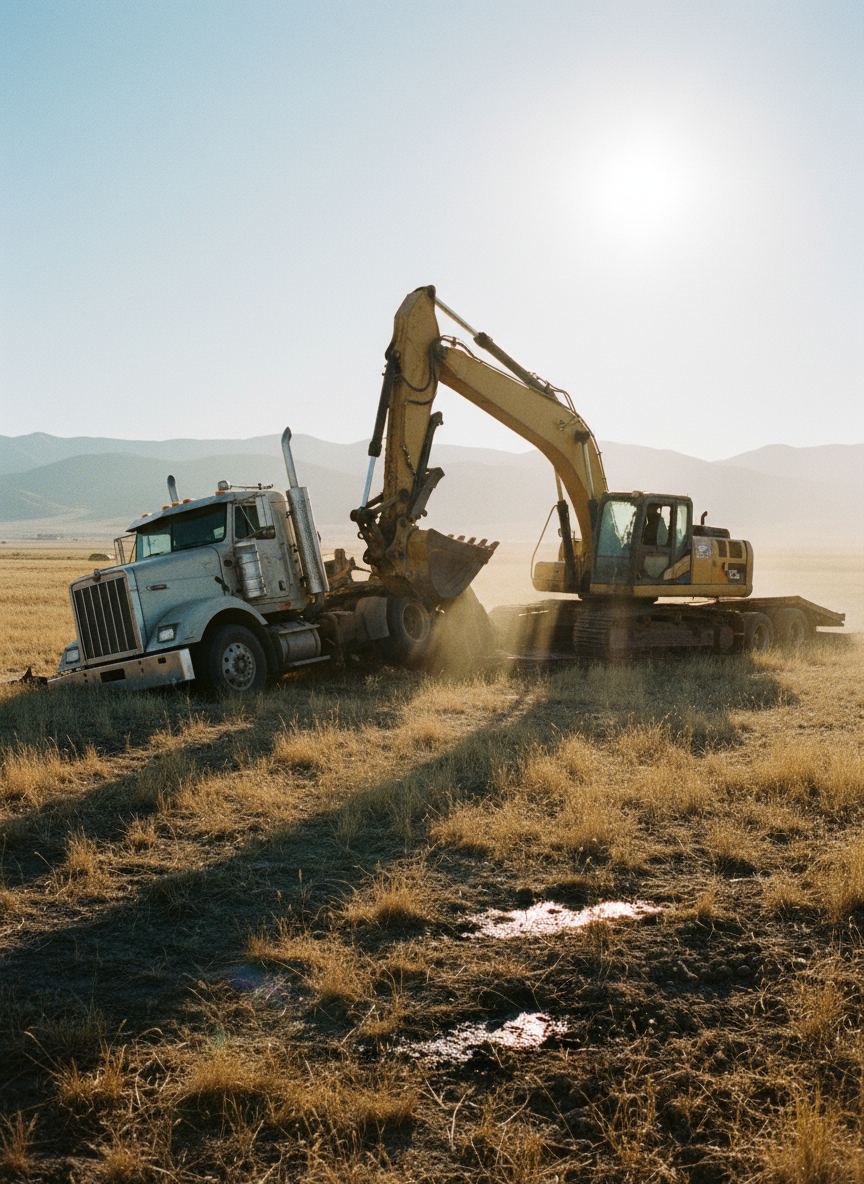 Luke had accidentally lit the welding trailer on fire, burning it to the ground; the man lift had come off a trailer because someone—I never asked who—hadn’t secured it properly; and the excavator had joined the scrap heap when Shawn, pulling it on an enormous trailer, had taken a corner too fast and rolled truck and trailer both.