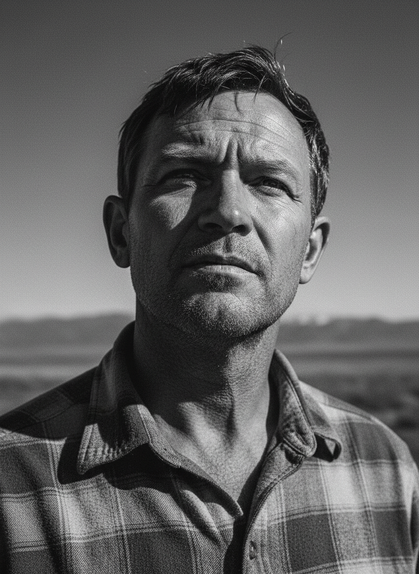 Dad’s determination was etched into his face.