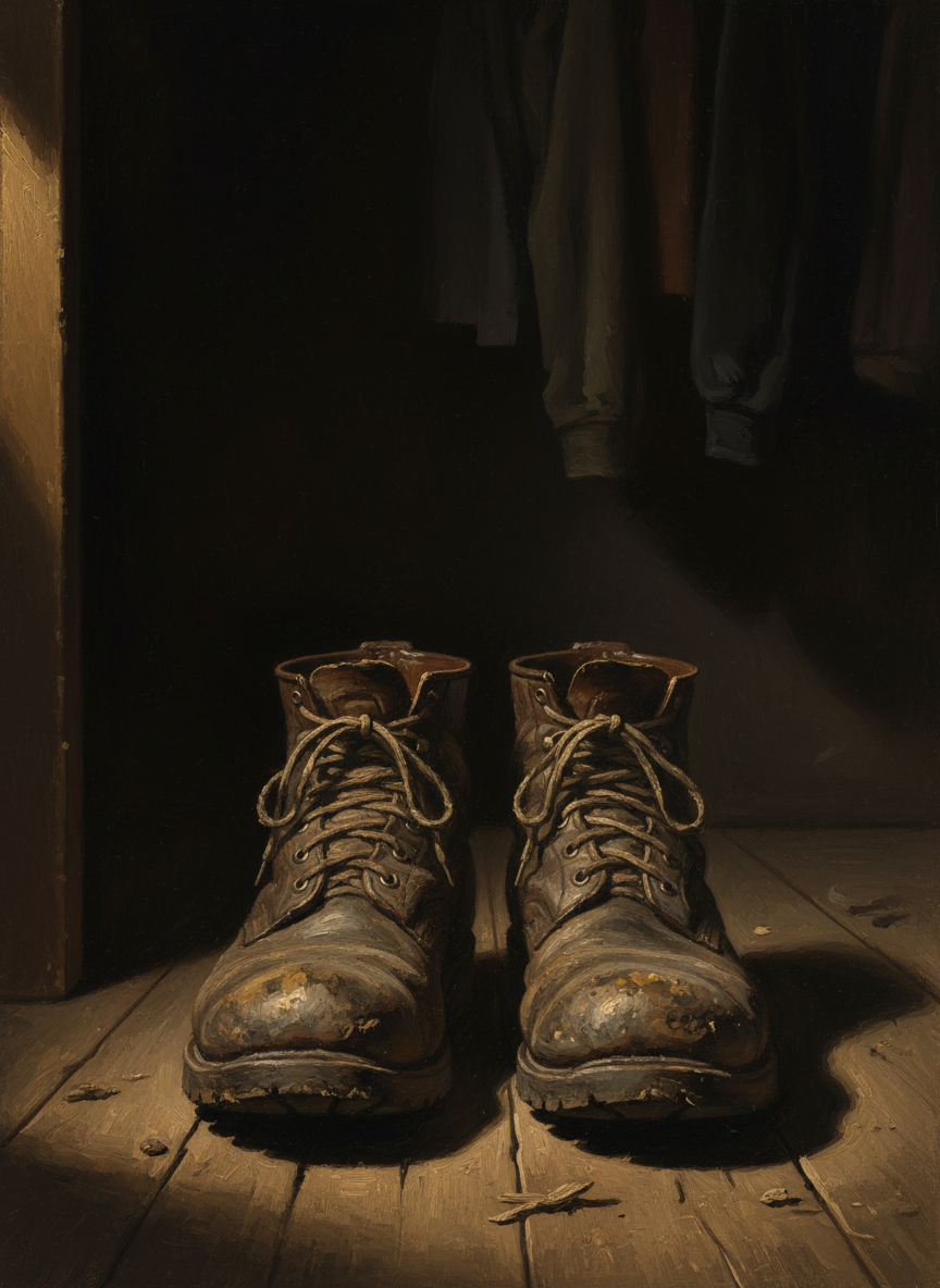 I opened my closet and there they were, where I’d left them four months before: my scrapping boots.