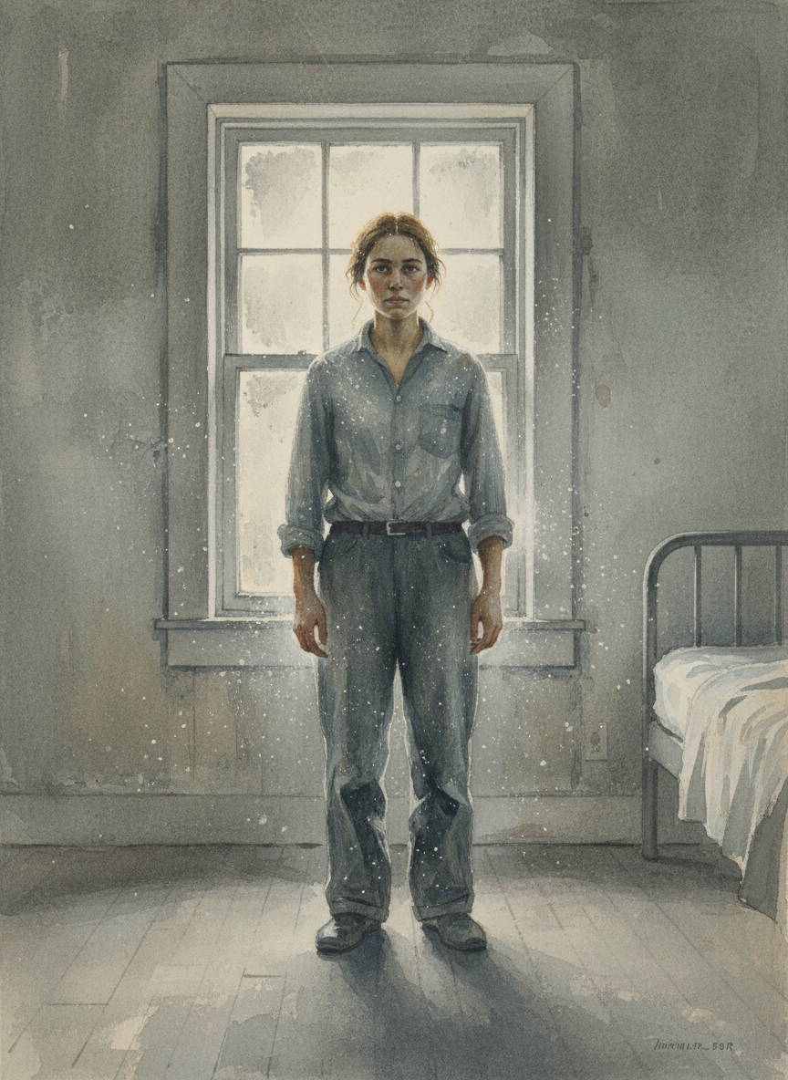 I smelled of paint thinner and was covered in dust the color of ash, but he didn’t know that.