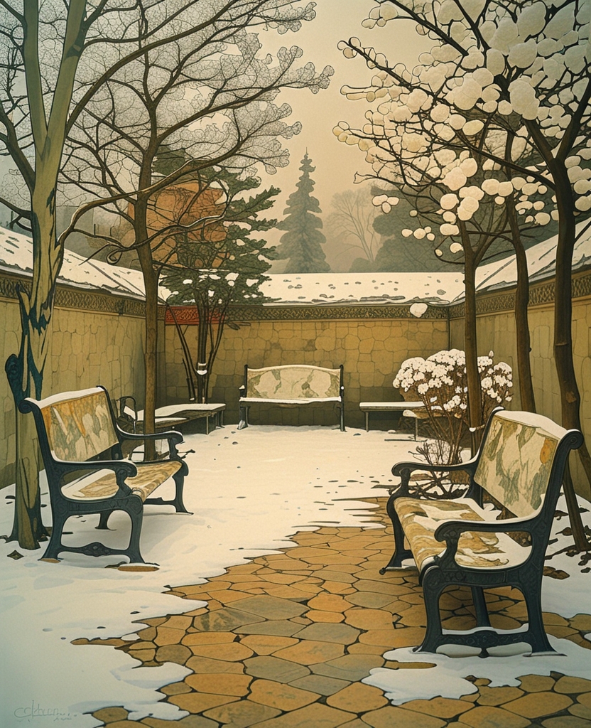There, the diminutive garden where we once sat and recited poetry, now covered in snow, seemed diminished, just like any garden revisited after a period of years.