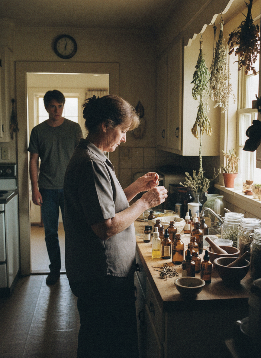 I stammered nervously as I introduced him to Mother, who was blending bergamot and ylang-ylang, clicking her fingers to test the proportions.
