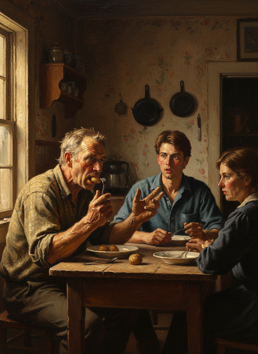 We’d only just started eating when Dad, his mouth full of potatoes, said, “Richard, I’ll give you next week off, paid, if you’ll use it to study them books.”