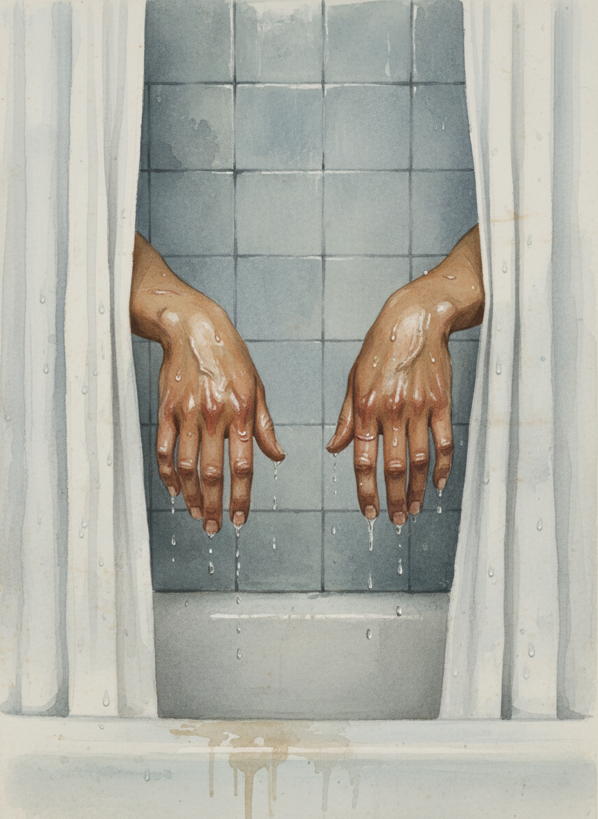 A hundred times Shawn has seen me emerge from the bathroom unrecognizable, having washed the junkyard down the shower drain.