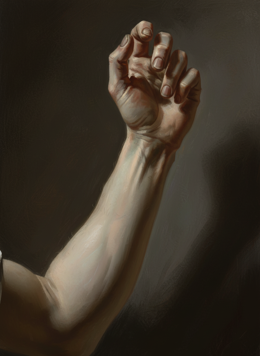 Then I’m doubled over and my wrist is being folded back, bending, bent as far as it will go and bending still.