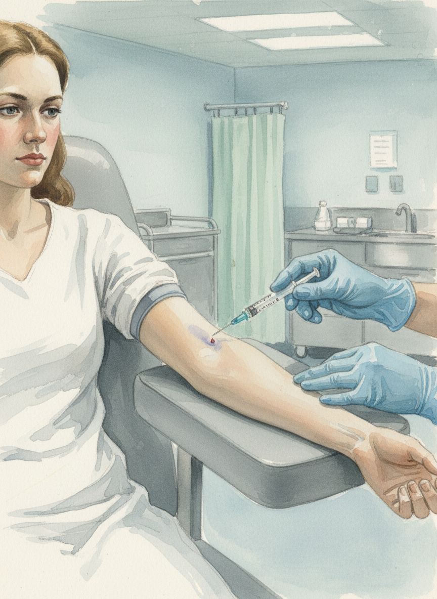 The nurse stabbed at my veins for twenty minutes, then said they were too small.