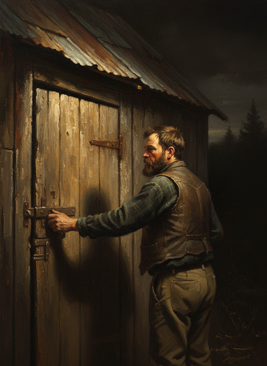 The corpse was in the shed, and Randy was lifting the latch on the door, when a sniper took aim at his spine and missed.