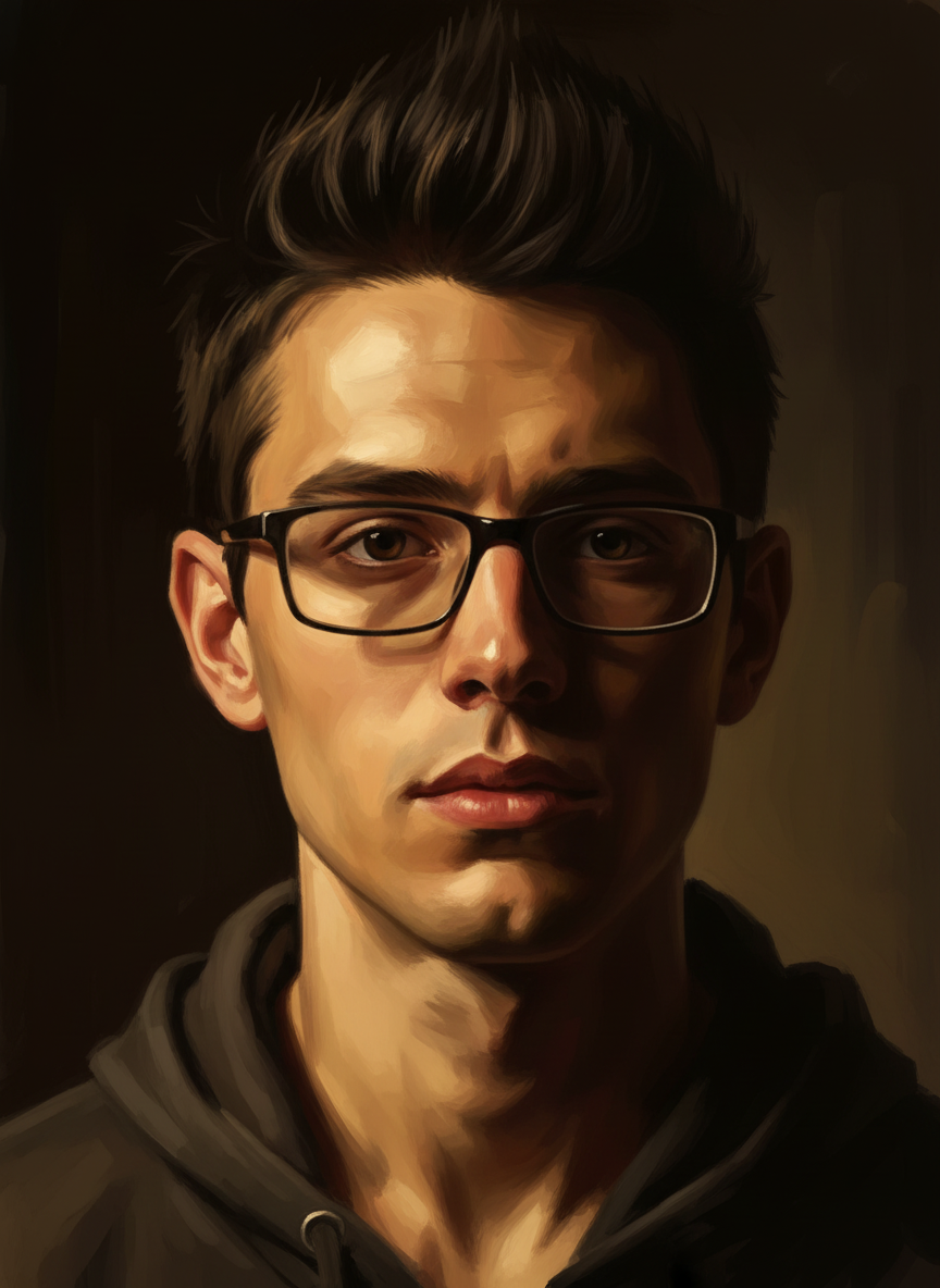 Nick had square glasses and dark hair, which he gelled and teased into neat spikes.