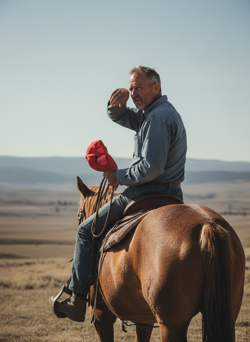 He’d drop the knotted reins if he felt like it, maybe to pick a burr out of his boot or sweep off his red cap and wipe his face with his shirtsleeve.