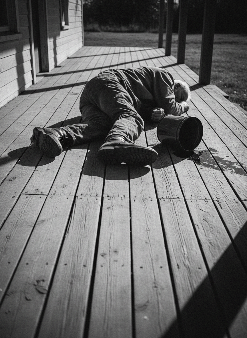 The blow rendered Grandpa unconscious, and he doesn’t remember much until Grandma found him on the porch, soaked to his boots in blood.