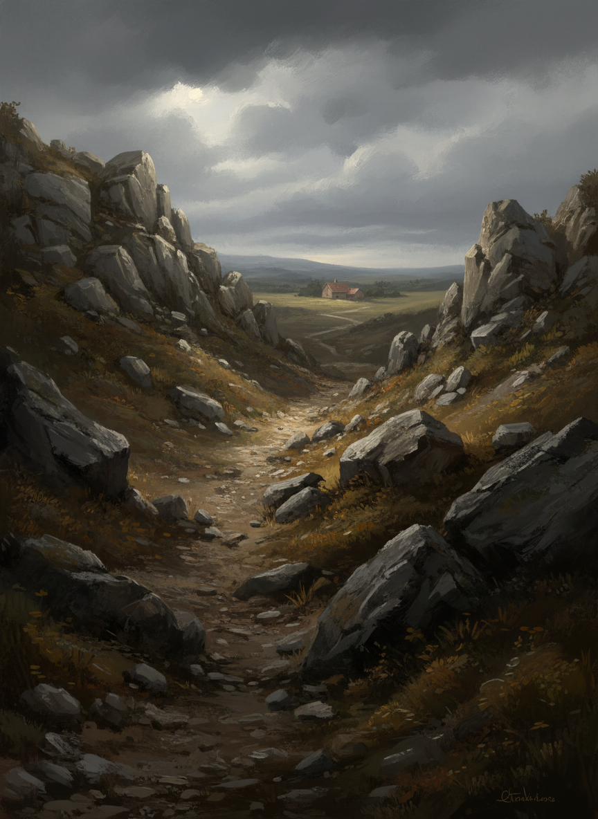 From the upper pasture to the house is a distance of a mile—rocky terrain with steep, unforgiving hills, which Grandpa could not have managed in his condition.