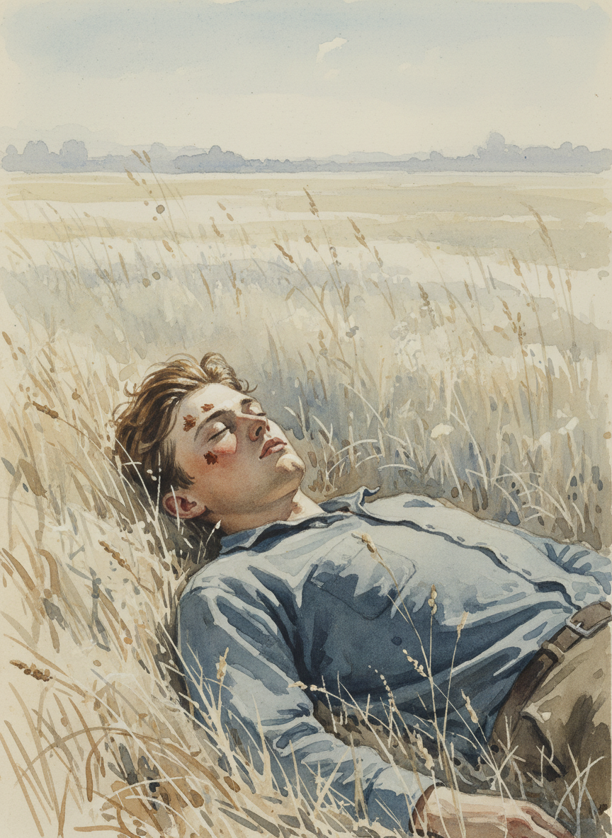 But ask how he got down the mountain that day and he’d talk for ten minutes, even though all he remembered was lying in the field, unable to open his eyes, while the hot sun dried the blood on his face.
