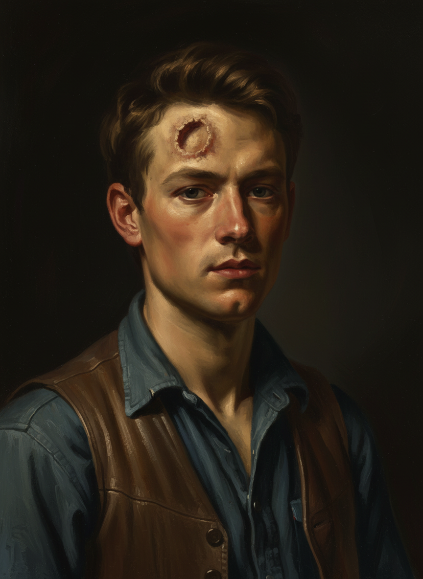 The dent was unsightly, a two-inch crater in his forehead.