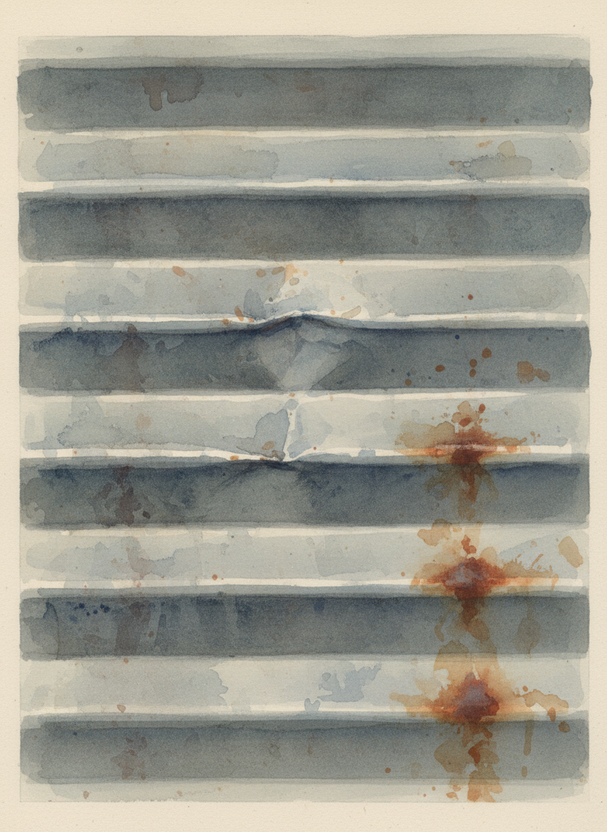 In my imagination the doctor used the same corrugated sheets of tin that Dad used to roof hay sheds.