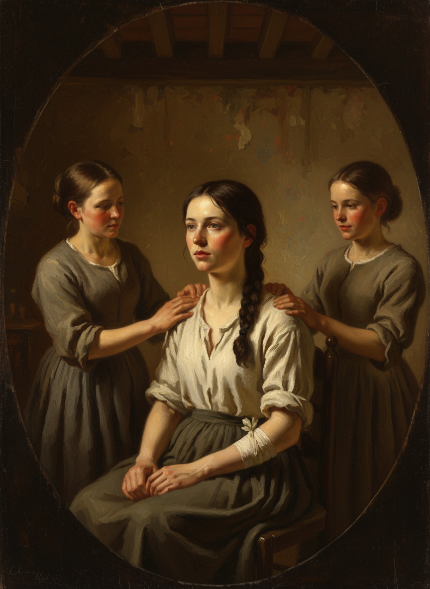 I rested my hand on a small patch of bandages while Audrey and Mother rushed around me, chanting and tapping.