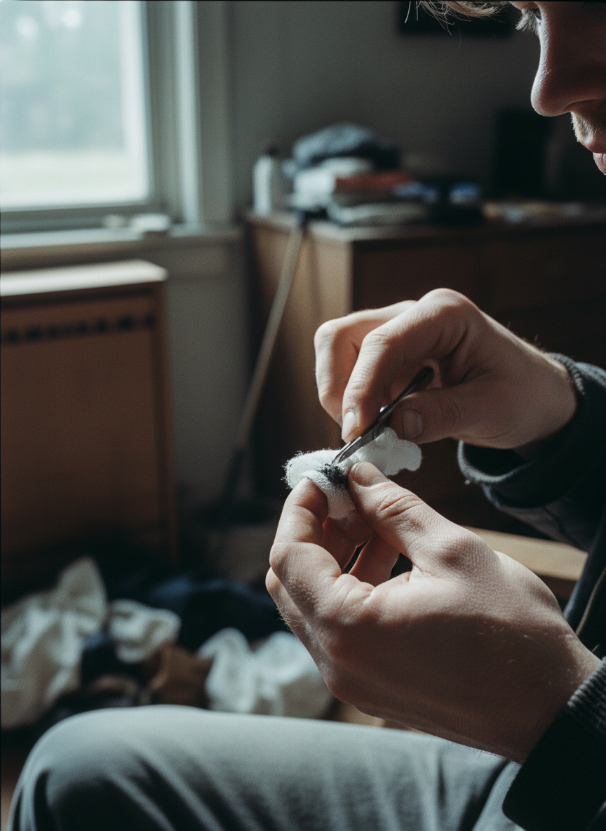 He took over for Mother, changing the bandages on Dad’s fingers every morning, scraping away the layers of skin and muscle that had necrotized during the night.