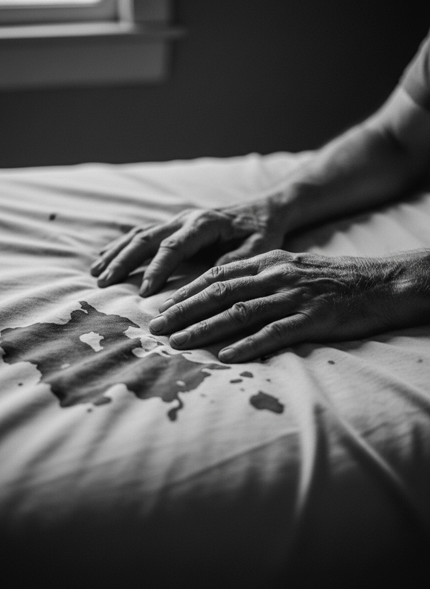 I hadn’t described the gnarled hands, or the enemas, or the pounds of liquefied tissue we’d scraped off his body.