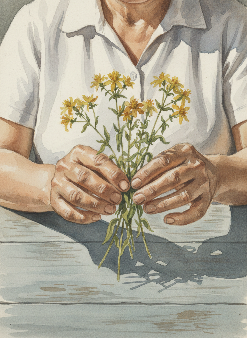 Mother, who was the midwife, had given her Saint-John’s-wort and other remedies.