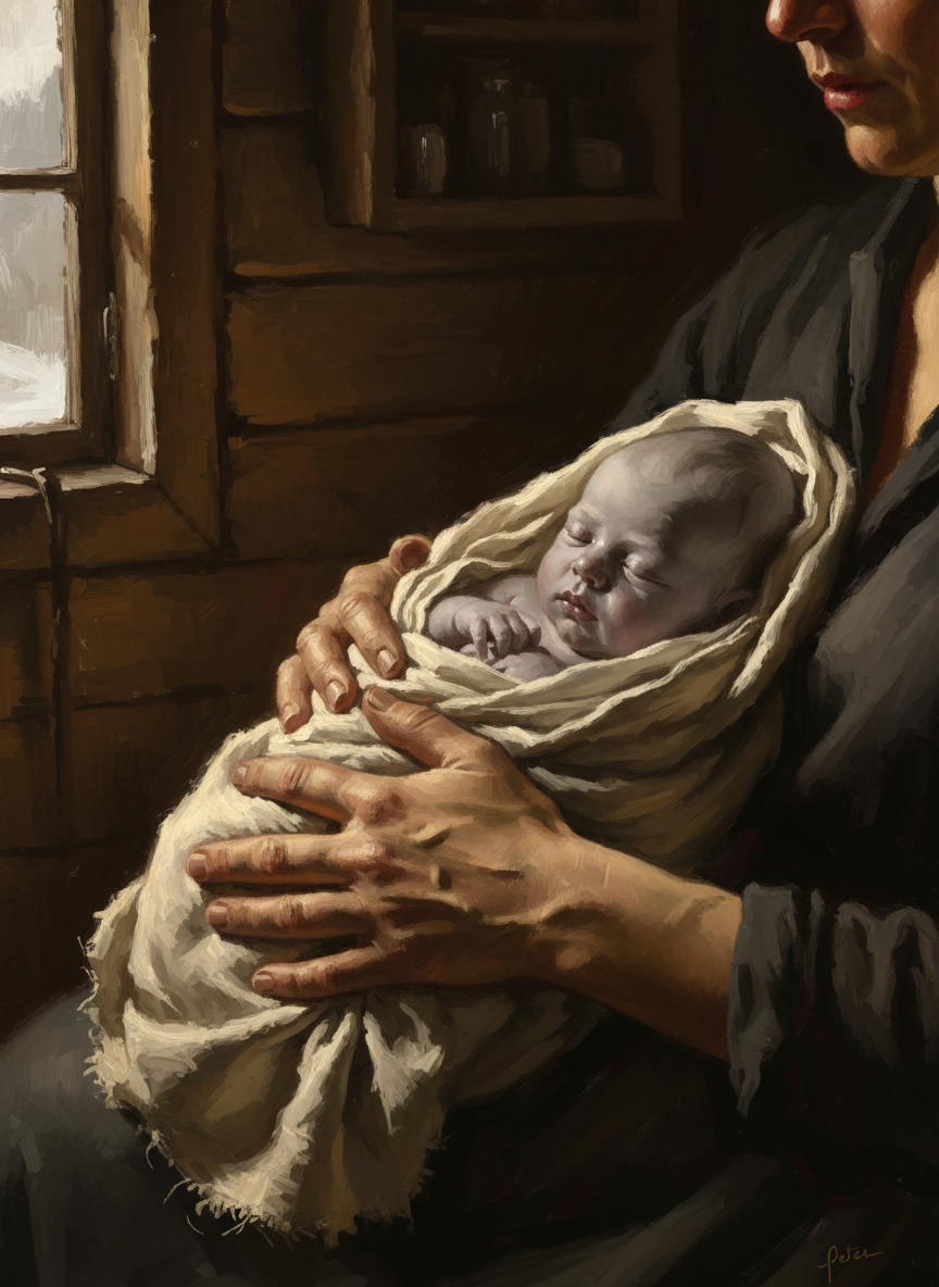 The baby, which they named Peter, appeared a few minutes later, slipping from Emily so easily that Mother said she “caught” him more than delivered him.