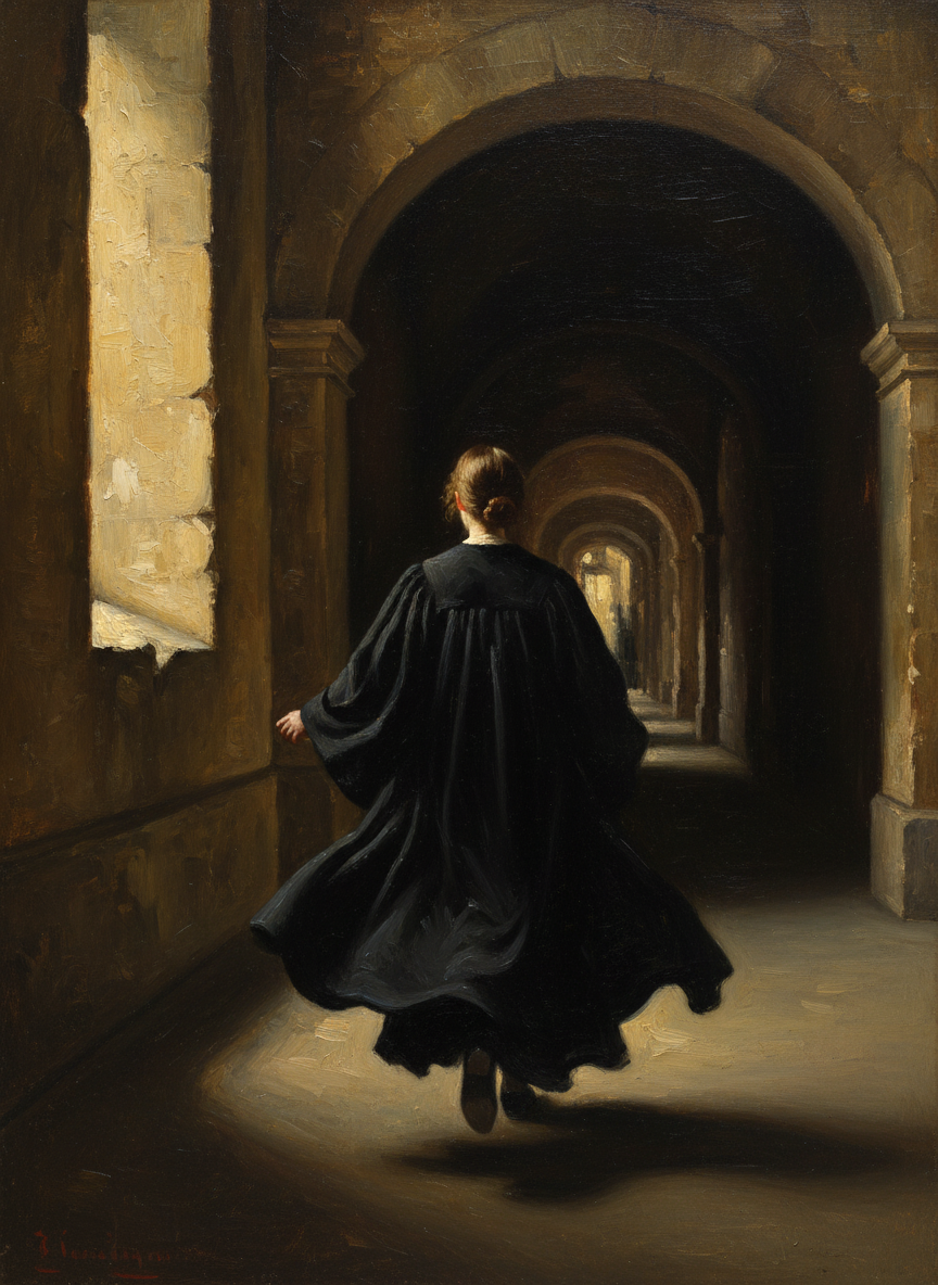 I imagined myself in Cambridge, a graduate student wearing a long black robe that swished as I strode through ancient corridors.