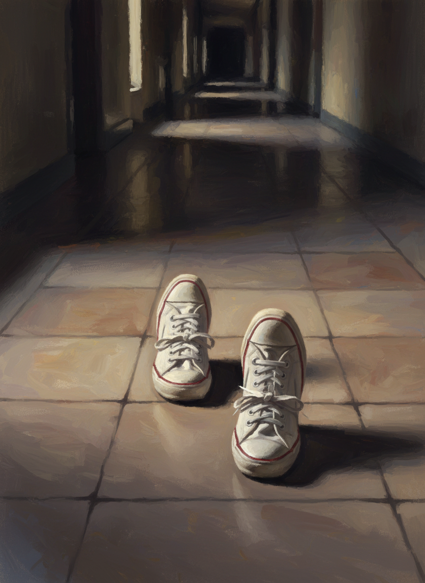 I walked behind him, noticing the silence of my own footfalls, aware that my Keds didn’t click elegantly on stone the way the heels worn by other girls did.