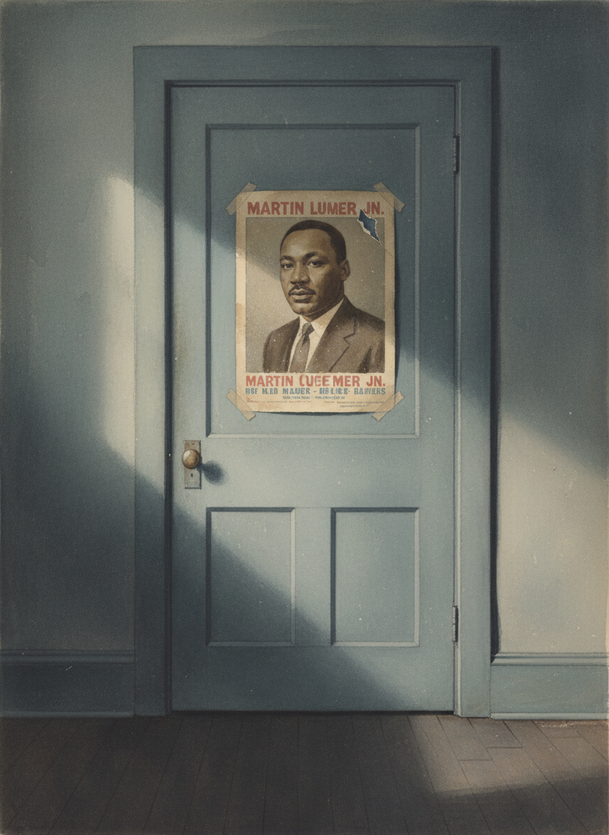 Mother shut the door, revealing a poster of Martin Luther King Jr. that I’d put up four years before, when I’d learned of the civil rights movement.