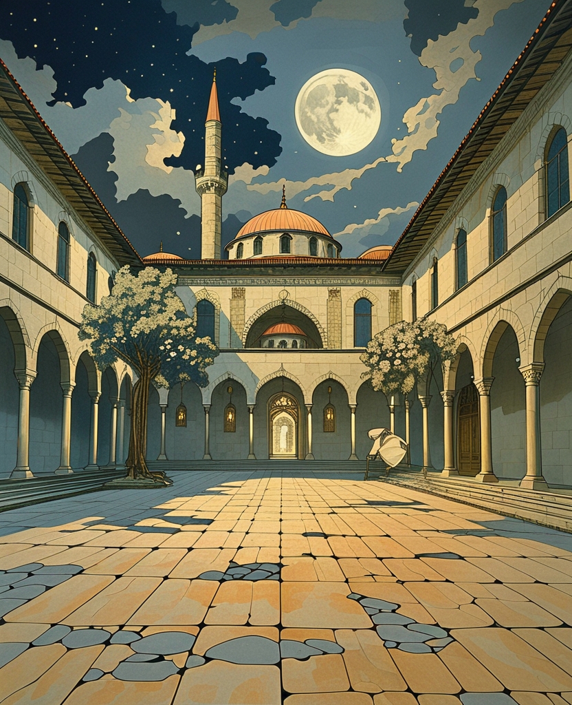 The night was so cold and our courtyard was so very silent.