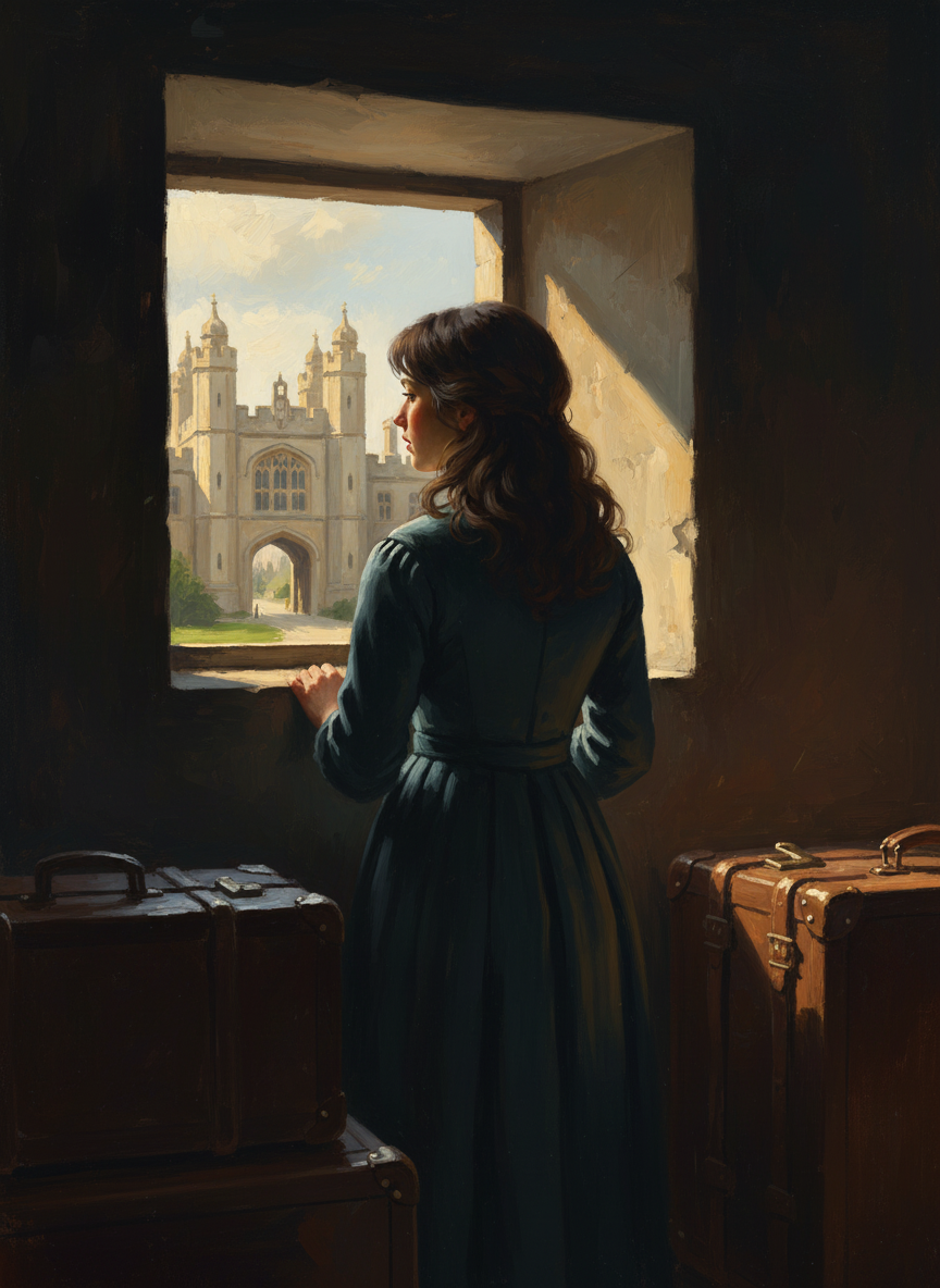 After the porter left I stood, bookended by my suitcases, and stared out my little window at the mythic stone gate and its otherworldly battlements.