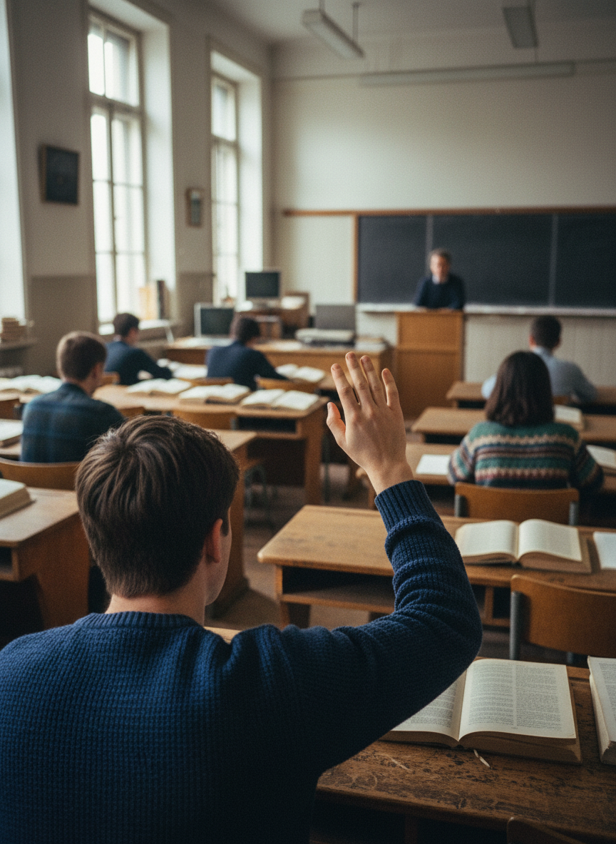 The lecturer called on the student who had studied at Oxford.