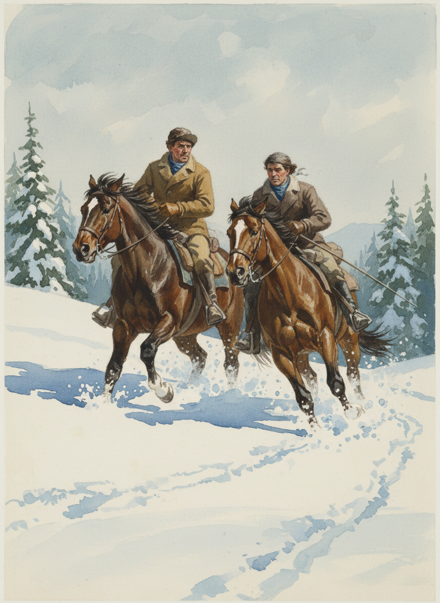In the afternoons, Shawn and I saddled the horses and fought our way up the mountain, the horses half-jumping to clamber through snowdrifts that reached their bellies.