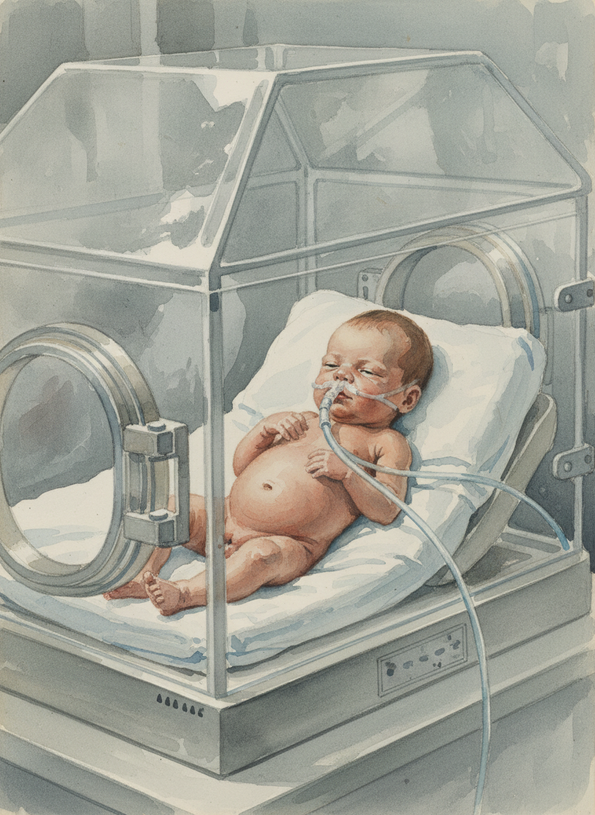 He was fragile, half the size he should have been, and he wore oxygen tubes because his lungs had never fully developed.