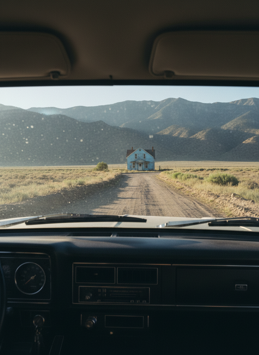 The day before I returned to England, I drove seven miles along the mountain range, then turned onto a narrow dirt road and stopped in front of a powder-blue house.