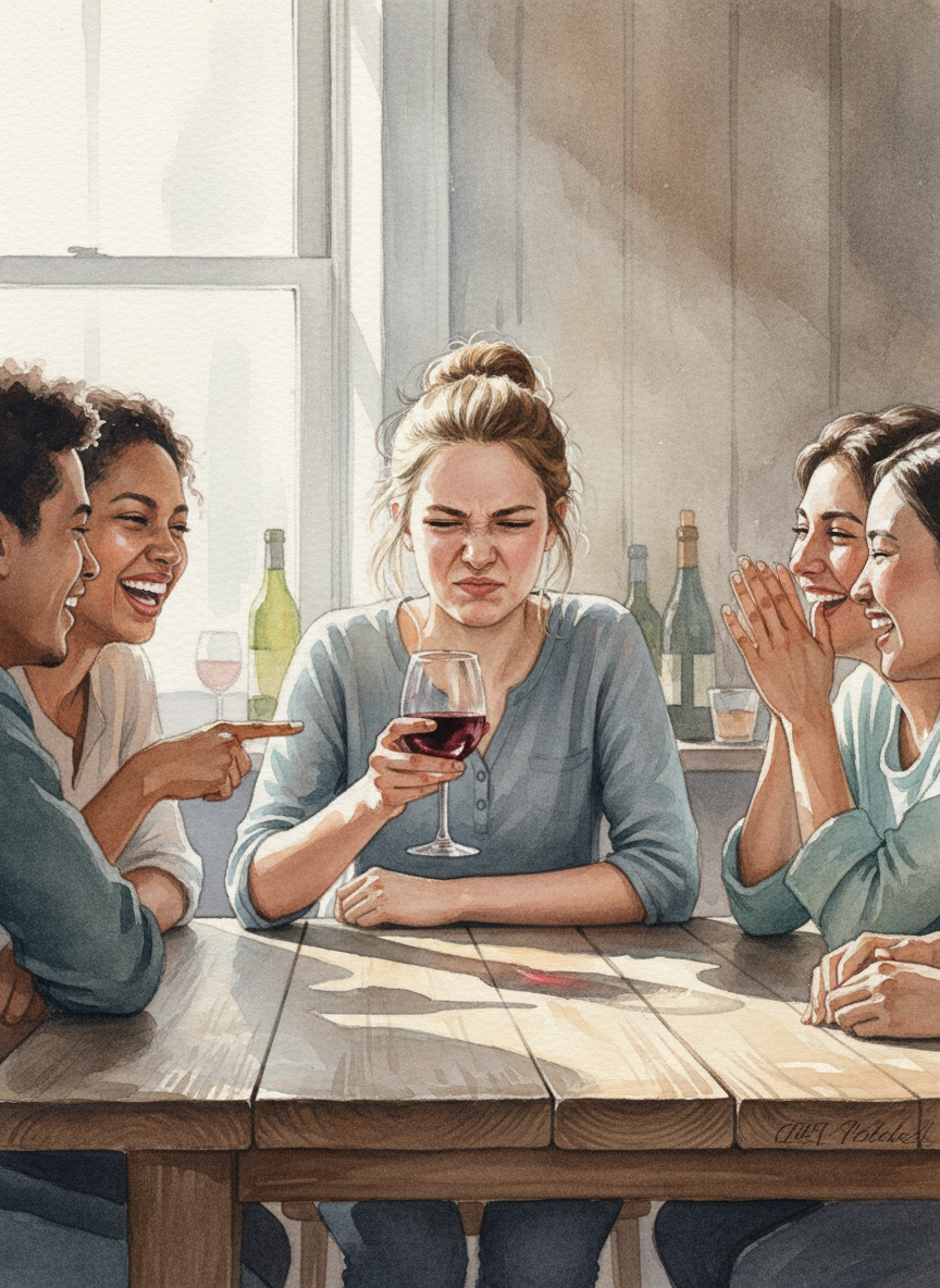 I tasted red wine for the first time, and my new friends laughed at my pinched face.