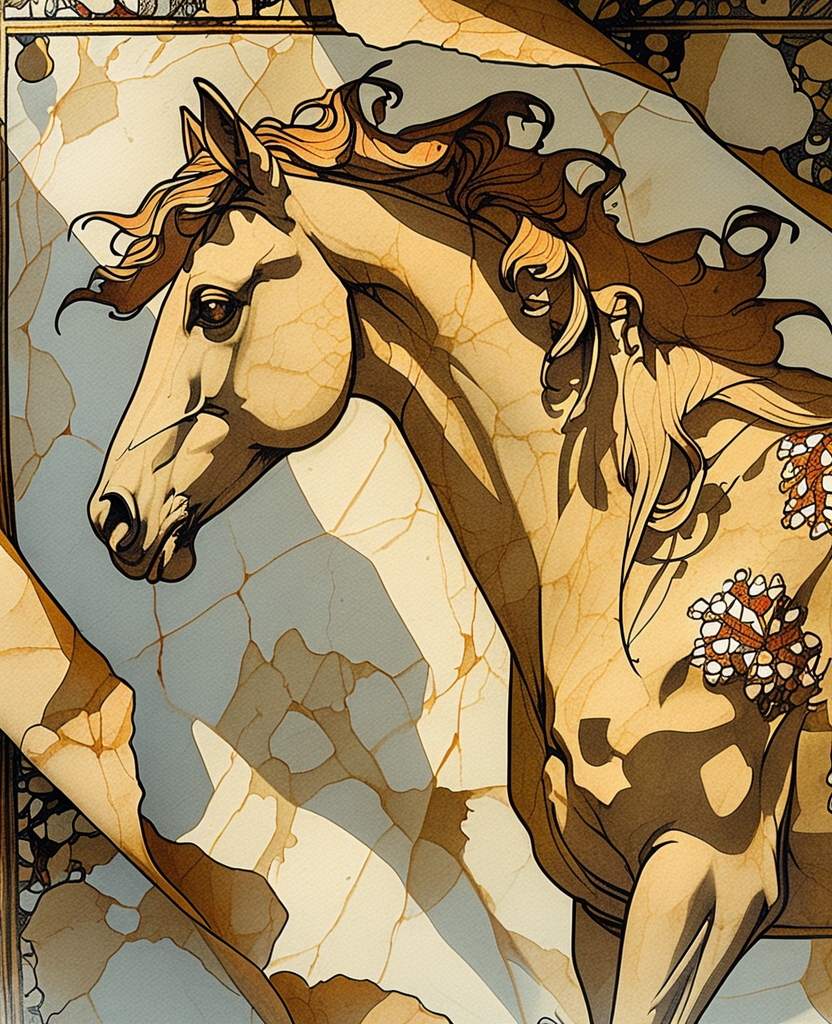 The image of the horse in the topmost picture was faintly, yet unnoticeably, crumpled.