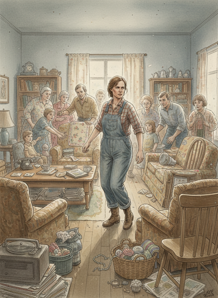 The impression she gave as she moved through her own house was of a celebrity in a crowded restaurant, trying not to be recognized.