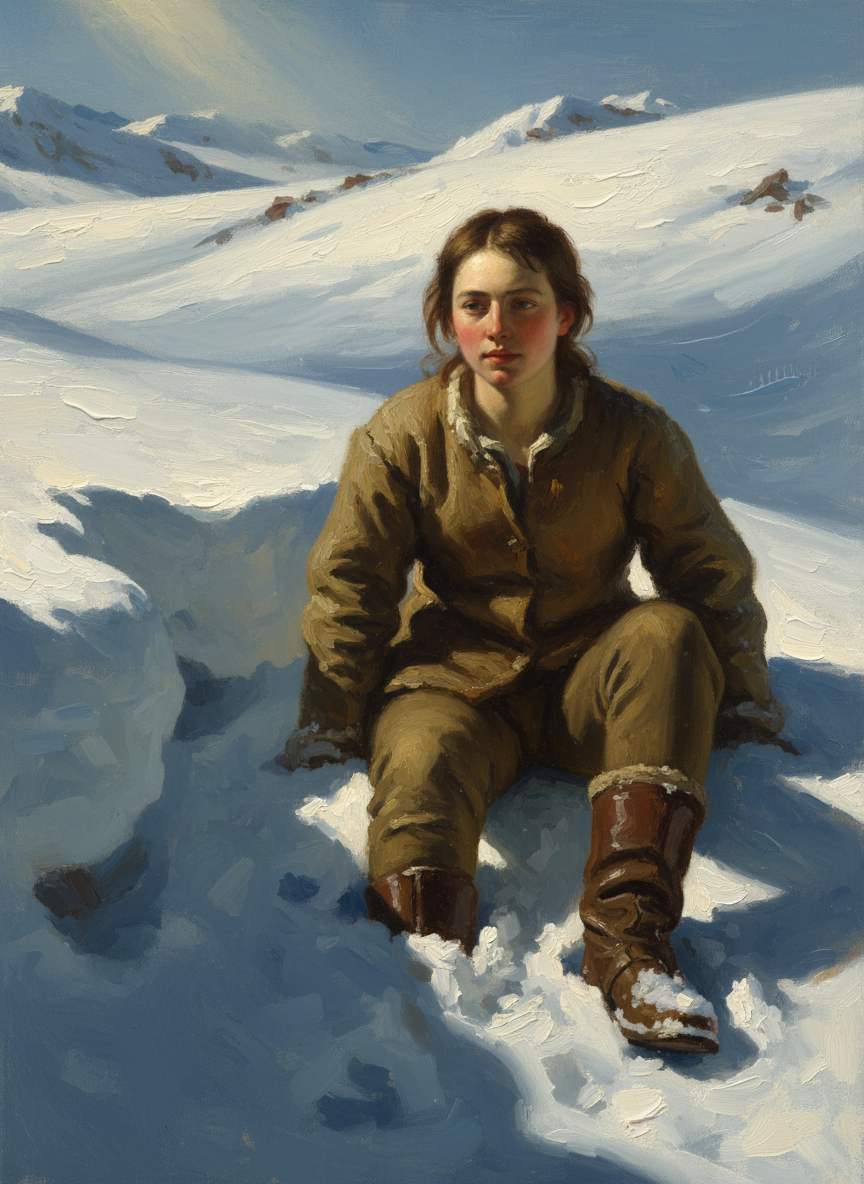 The Princess was buried in snow but I could see the deep contours of her legs.