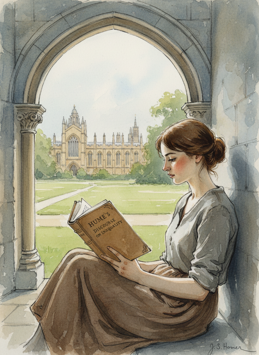 Maybe I was across an ocean, on another continent, reading Hume under a stone archway.